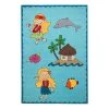 THEKO die markenteppiche Tapis enfant Honolulu - Tissu - Turquoise - 100 x 160 cm
