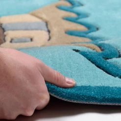 THEKO die markenteppiche Tapis enfant Honolulu - Tissu - Turquoise - 100 x 160 cm -Tapis Soldes Boutique 1000174697 190715 16133100012 DETAILS P000000001000174697