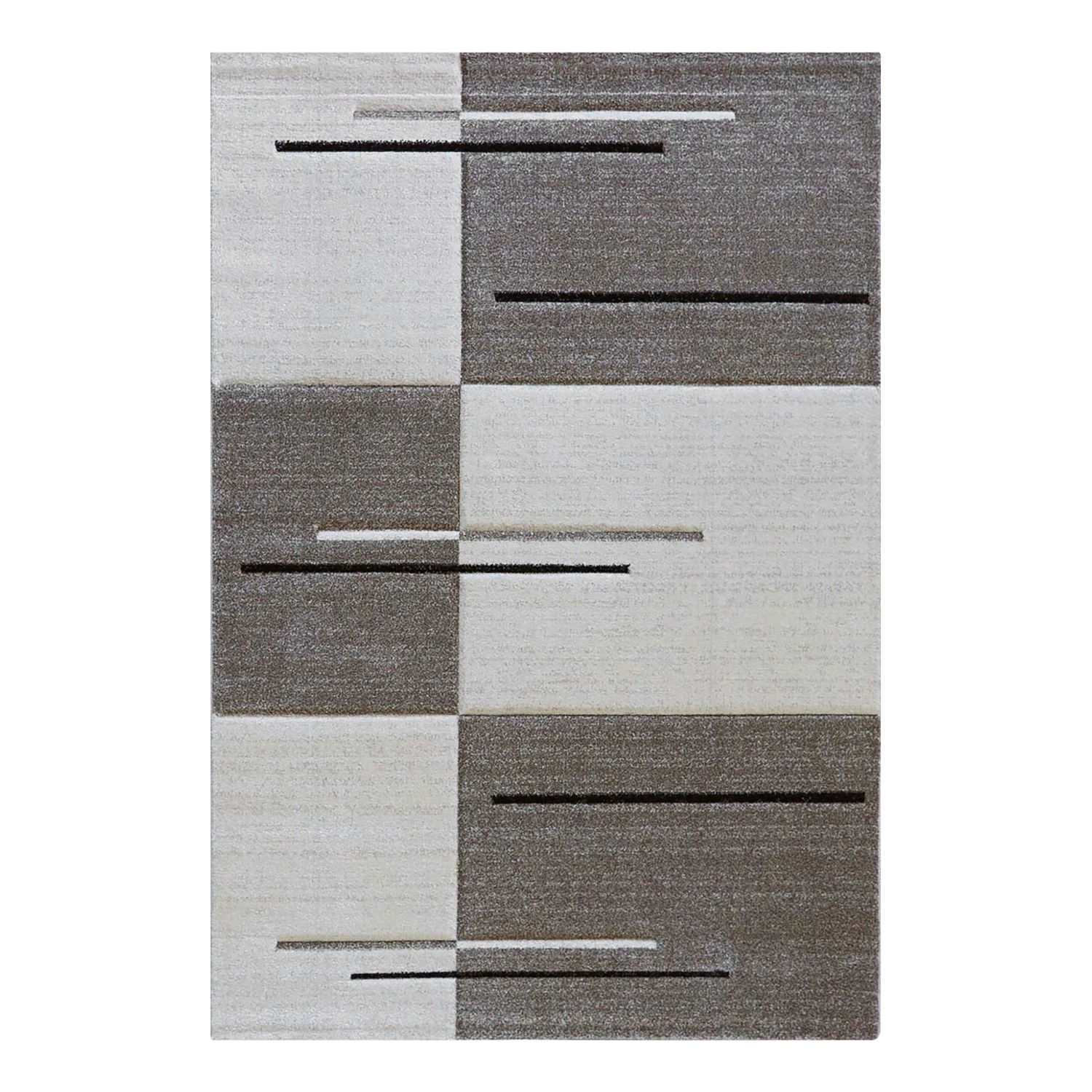 Sehrazat Tapis à poils courts Trend Simple - Tissu - Blanc vieilli / Gris fumé - 120 x 170 cm 3 Sehrazat Tapis à poils courts Trend Simple - Tissu - Blanc vieilli / Gris fumé - 120 x 170 cm