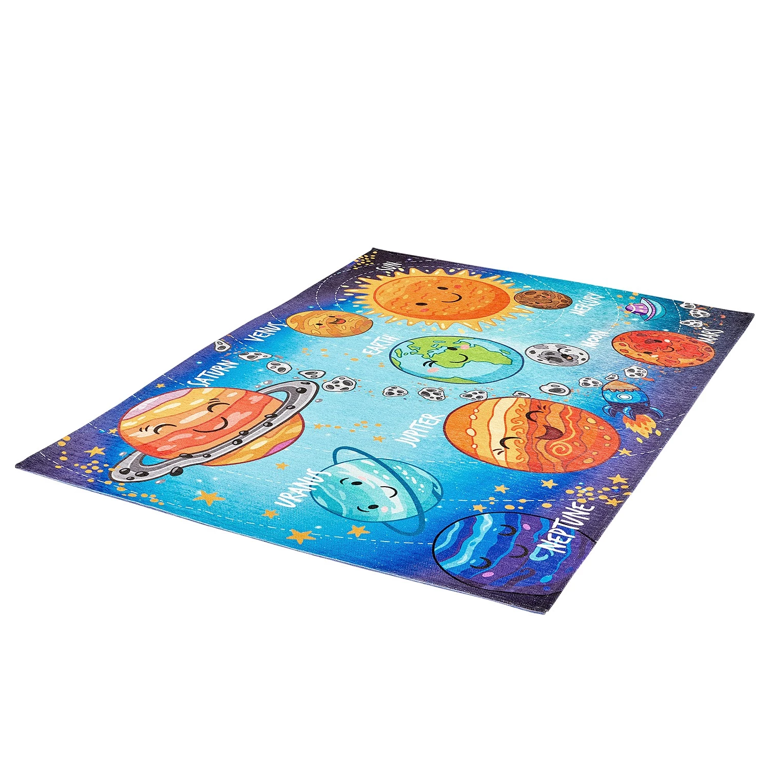 Obsession Tapis enfant My Torino Solar - Chenille - Bleu / Orange - 80 x 120 cm 4 Obsession Tapis enfant My Torino Solar - Chenille - Bleu / Orange - 80 x 120 cm – Image 2