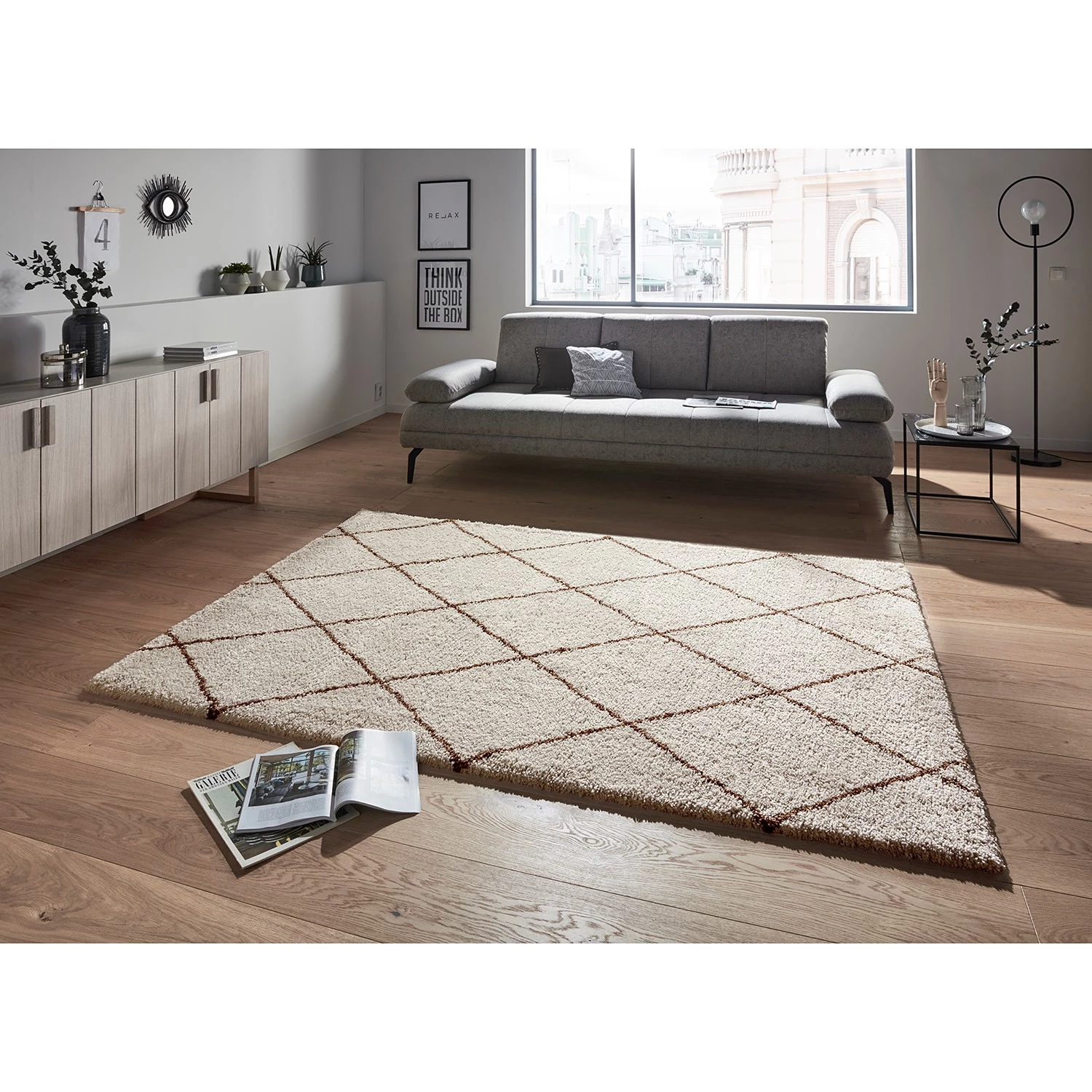 Mint Rugs Tapis épais Feel - Fibres synthétiques - Crème / Marron - 160 x 230 cm 4 Mint Rugs Tapis épais Feel - Fibres synthétiques - Crème / Marron - 160 x 230 cm – Image 2