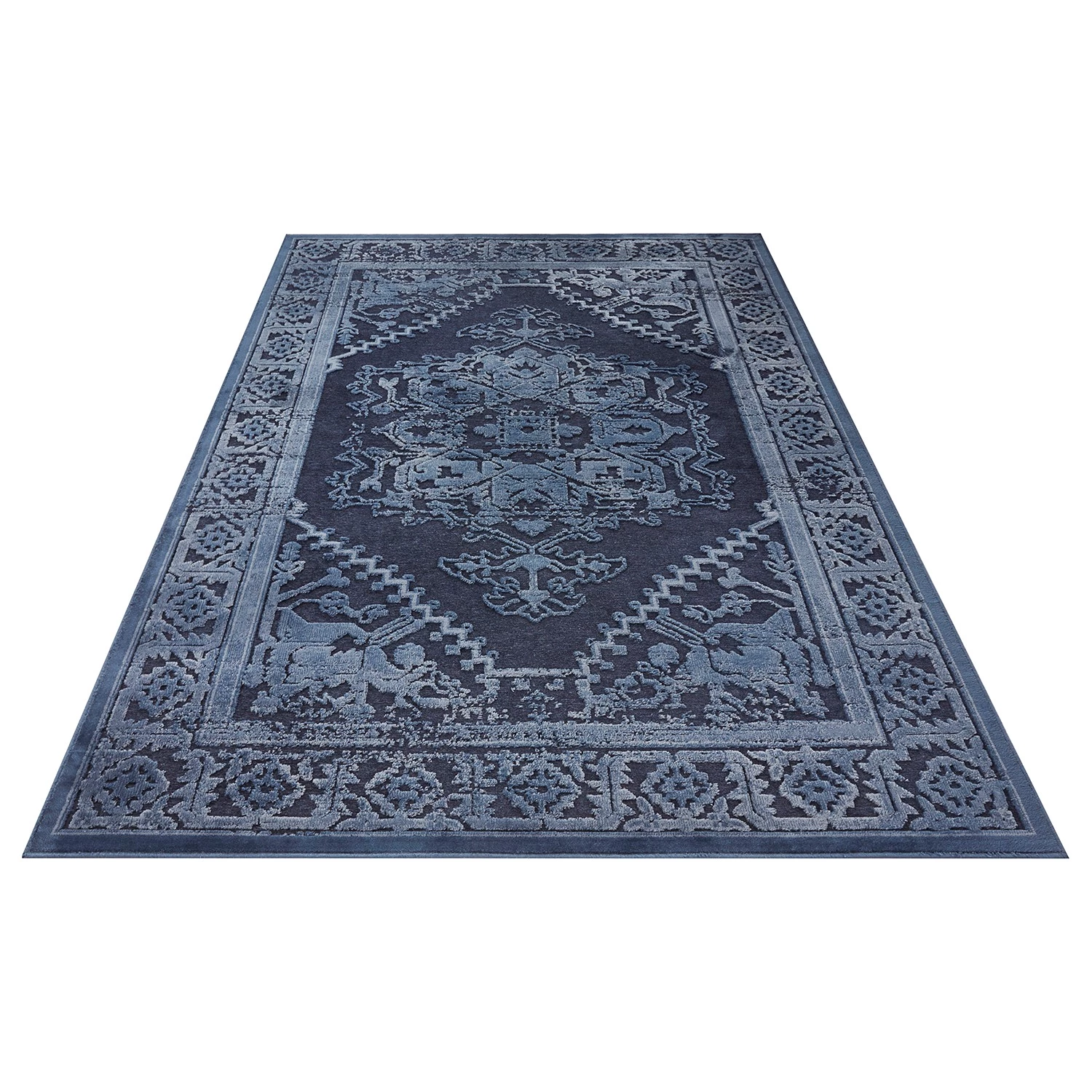 ELLE DECORATION Tapis Vilaine - Viscose - Bleu marine - 160 x 230 cm 5 ELLE DECORATION Tapis Vilaine - Viscose - Bleu marine - 160 x 230 cm – Image 3
