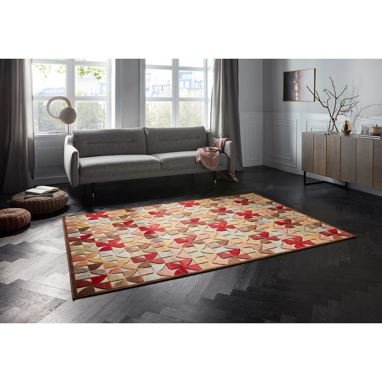 ELLE DECORATION Tapis Ailette - Viscose - Marron / Rouge - 120 x 170 cm 4 ELLE DECORATION Tapis Ailette - Viscose - Marron / Rouge - 120 x 170 cm – Image 2