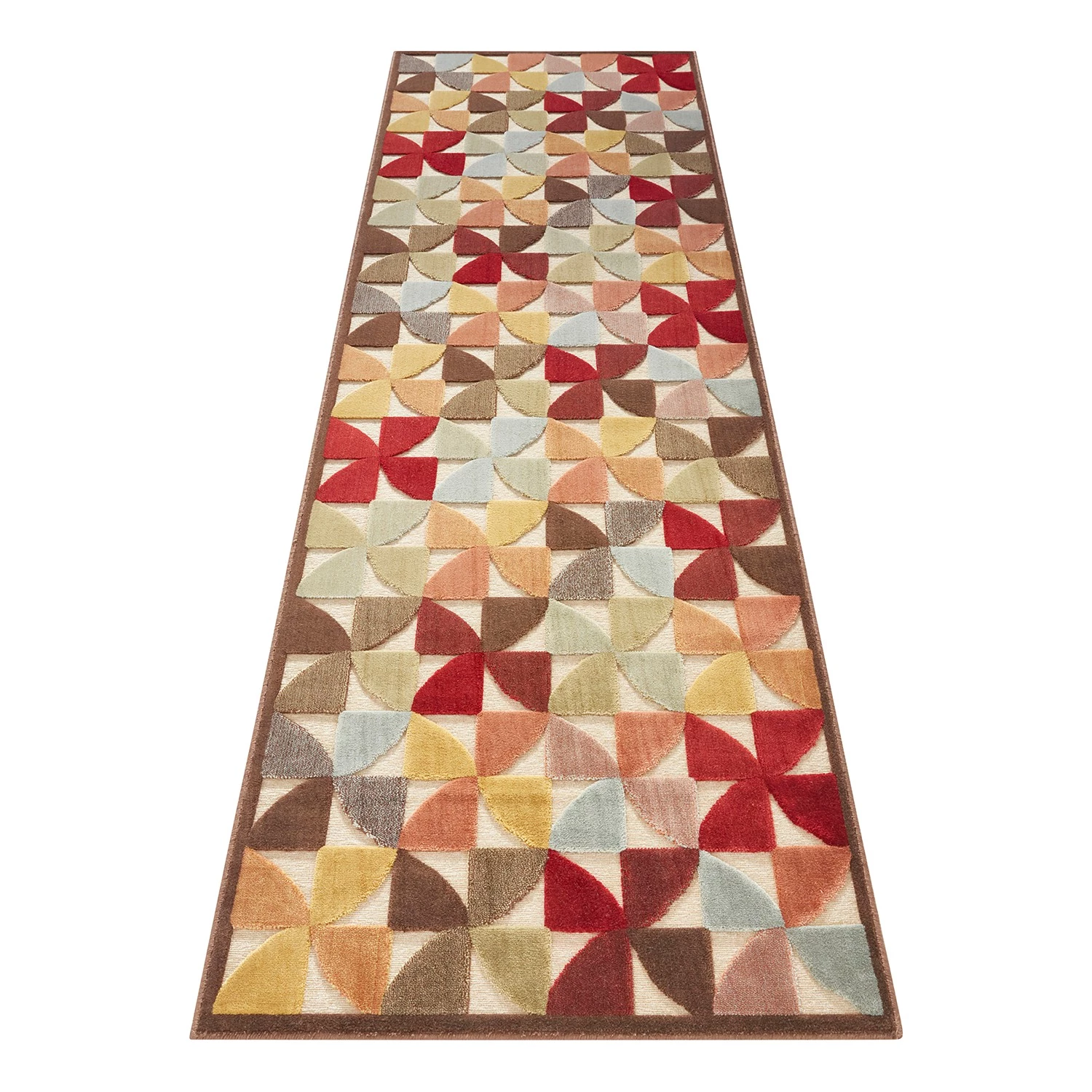 ELLE DECORATION Tapis de couloir Ailette - Viscose - Marron / Rouge 4 ELLE DECORATION Tapis de couloir Ailette - Viscose - Marron / Rouge – Image 2