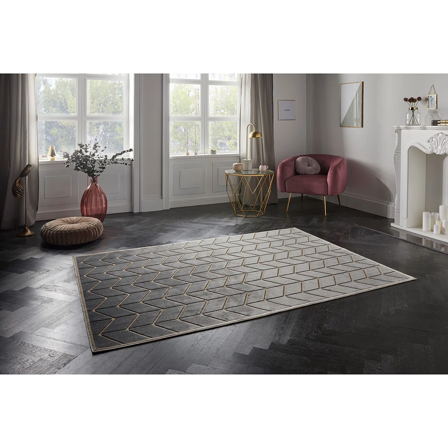 ELLE DECORATION Tapis Loire - Viscose - Gris / Crème - 80 x 125 cm 4 ELLE DECORATION Tapis Loire - Viscose - Gris / Crème - 80 x 125 cm – Image 2