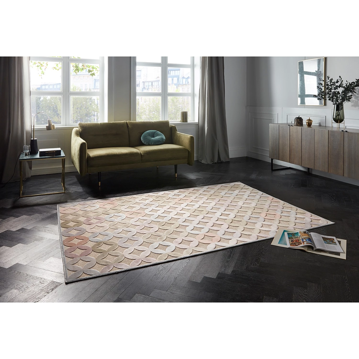 ELLE DECORATION Tapis Chiers - Viscose - Sable / Violet - 200 x 300 cm 4 ELLE DECORATION Tapis Chiers - Viscose - Sable / Violet - 200 x 300 cm – Image 2