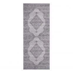 Nouristan Tapis de couloir Carme - Tissu - Ardoise