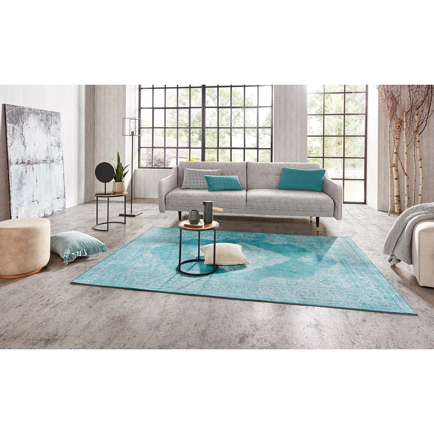Nouristan Tapis Carme - Tissu - Aqua - 200 x 290 cm 4 Nouristan Tapis Carme - Tissu - Aqua - 200 x 290 cm – Image 2