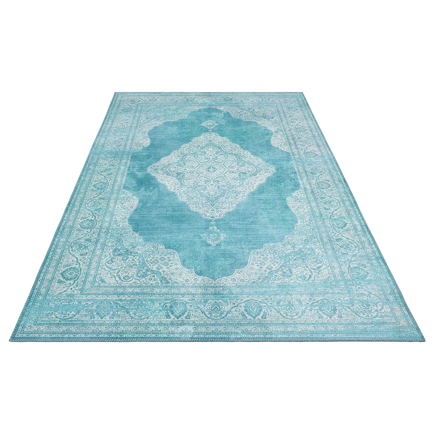 Nouristan Tapis Carme - Tissu - Aqua - 200 x 290 cm 5 Nouristan Tapis Carme - Tissu - Aqua - 200 x 290 cm – Image 3