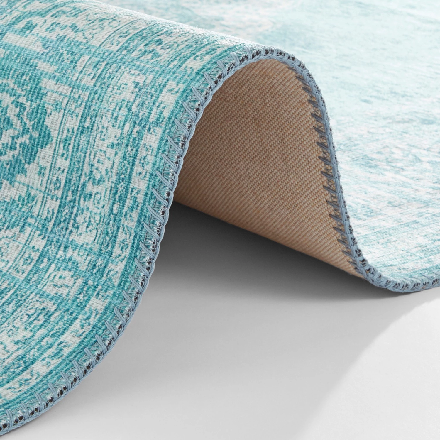 Nouristan Tapis Carme - Tissu - Aqua - 200 x 290 cm 8 Nouristan Tapis Carme - Tissu - Aqua - 200 x 290 cm – Image 6