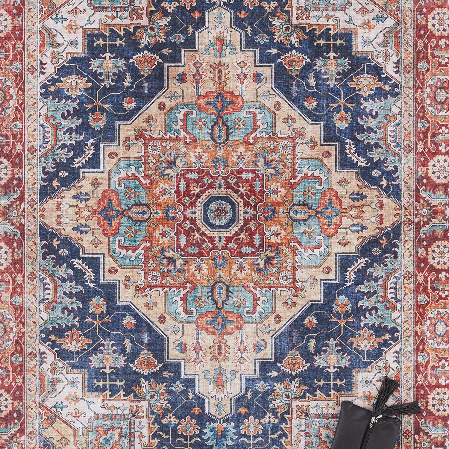 Nouristan Tapis Sylla - Tissu - Bleu marine - 160 x 230 cm 6 Nouristan Tapis Sylla - Tissu - Bleu marine - 160 x 230 cm – Image 4