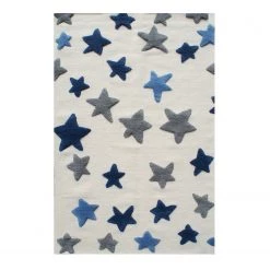 Happy Rugs Tapis enfant Seastar - Laine - Bleu marine - 120 x 180 cm