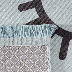 Happy Rugs Tapis enfant Sleeping Eyes - Fibres synthétiques - Gris menthe - 140 x 190 cm -Tapis Soldes Boutique 1000197203 200110 11235700102 DETAILS P000000001000197203