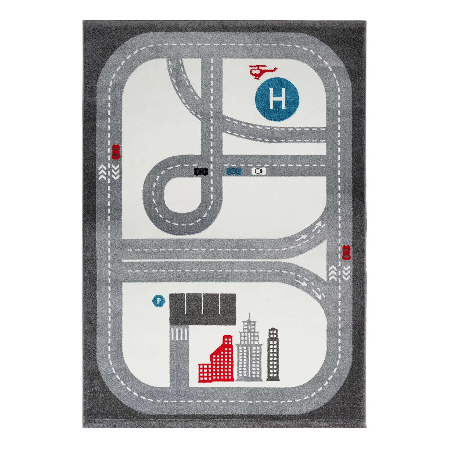 Happy Rugs Tapis enfant Playtime - Fibres synthétiques - Gris / Crème 3 Happy Rugs Tapis enfant Playtime - Fibres synthétiques - Gris / Crème