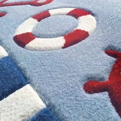 Happy Rugs Tapis enfant En haute mer 1 - Fibres synthétiques - Bleu / Rouge - 120 x 180 cm -Tapis Soldes Boutique 1000198030 200110 11241500253 DETAILS P000000001000198030