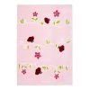 Happy Rugs Tapis enfant Champs de fleurs - Fibres synthétiques - Rose - 120 x 180 cm