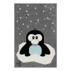Svanhilde Tapis enfant Pingouin Elliot - Microfibre - Gris / Noir -Tapis Soldes Boutique 1000198035 211006 143921000019 IMAGE P000000001000198035