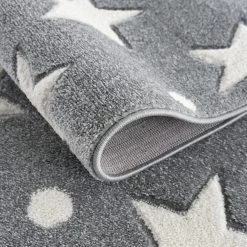 Happy Rugs Tapis enfant Estrella - Fibres synthétiques - Gris clair / Blanc - 160 x 230 cm -Tapis Soldes Boutique 1000198052 210910 15002700054 DETAILS P000000001000198052