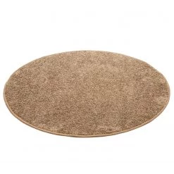 Tapis shaggy KiYDOO II - Fibres synthétiques - Marron clair - Diamètre : 133 cm -Tapis Soldes Boutique 1000210105 200519 14144601144 DETAILS P000000001000210105