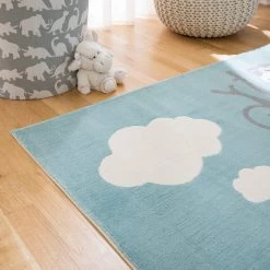 Top Square Tapis enfant Weely I - Fibres synthétiques - Bleu layette -Tapis Soldes Boutique 1000214210 210121 11491300003 DETAILS P000000001000214210