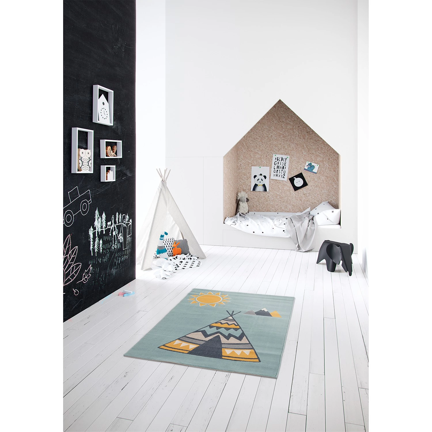 Top Square Tapis enfant Weely X - Fibres synthétiques - Bleu layette 4 Top Square Tapis enfant Weely X - Fibres synthétiques - Bleu layette – Image 2