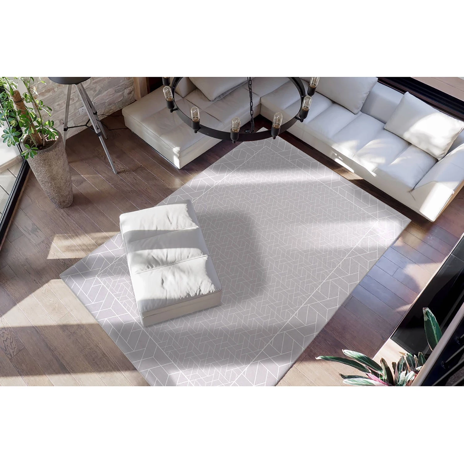 Kayoom Tapis Florence - Polyester - Gris / Blanc - 80 x 150 cm 4 Kayoom Tapis Florence - Polyester - Gris / Blanc - 80 x 150 cm – Image 2