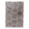 Flair Rugs Tapis épais Honeycomb - Polyester - Gris - 80 x 150 cm