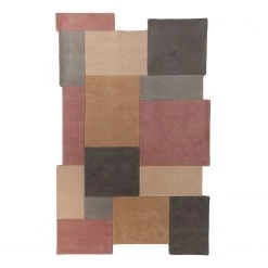 Flair Rugs Tapis en laine Collage - Laine - Beige / Rose - 120 x 180 cm