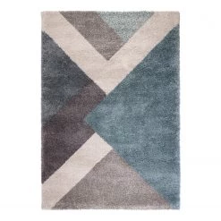 Flair Rugs Tapis épais Zula - Polypropylène - Anthracite / Bleu pétrole - 160 x 230 cm