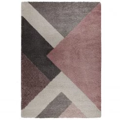 Flair Rugs Tapis épais Zula - Polypropylène - Gris / Rose vieilli - 120 x 170 cm