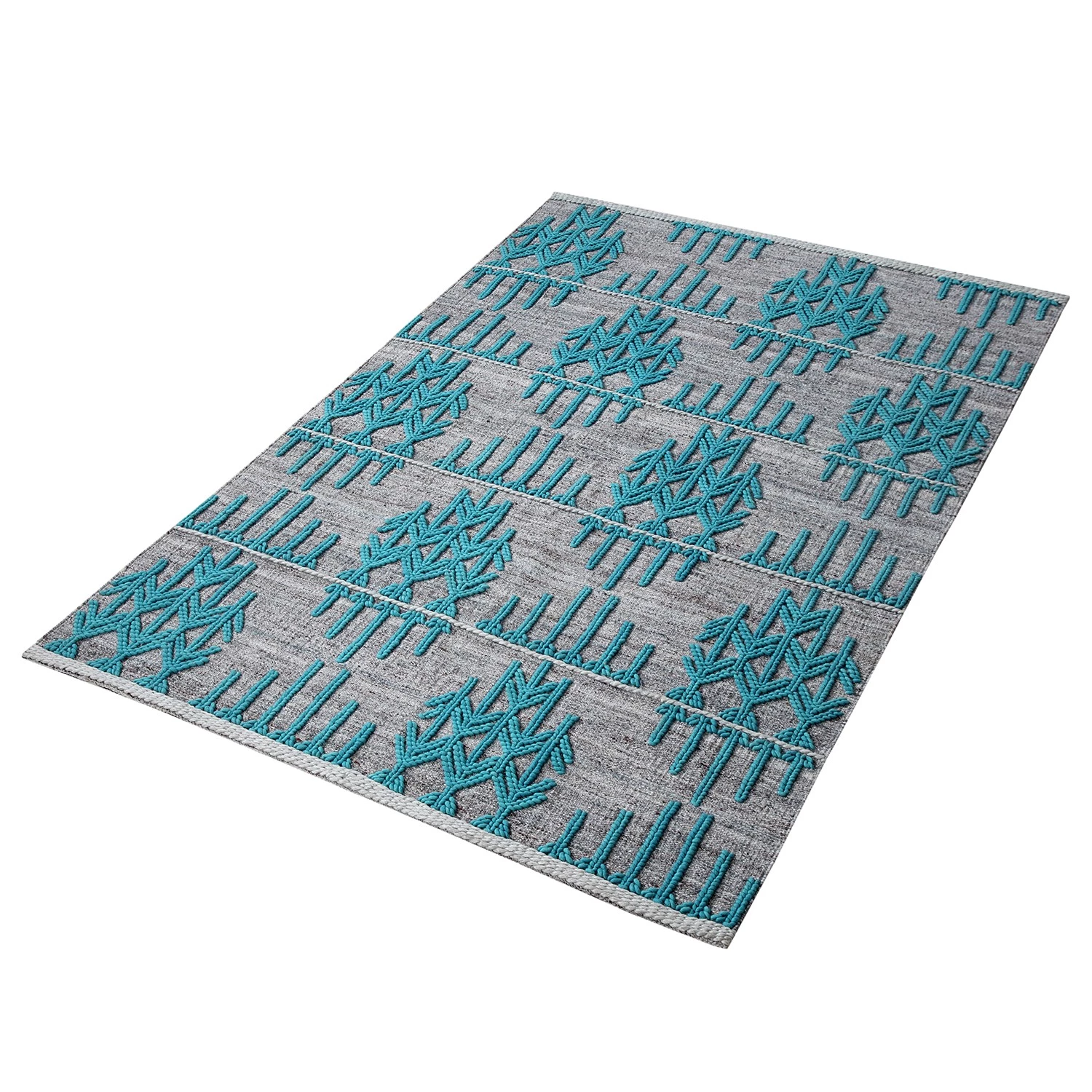 Top Square Tapis en laine Gothic Lines - Coton / Polyester - Turquoise 4 Top Square Tapis en laine Gothic Lines - Coton / Polyester - Turquoise – Image 2
