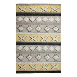 Top Square Tapis en laine Epic - Coton / Polyester - Jaune / Beige