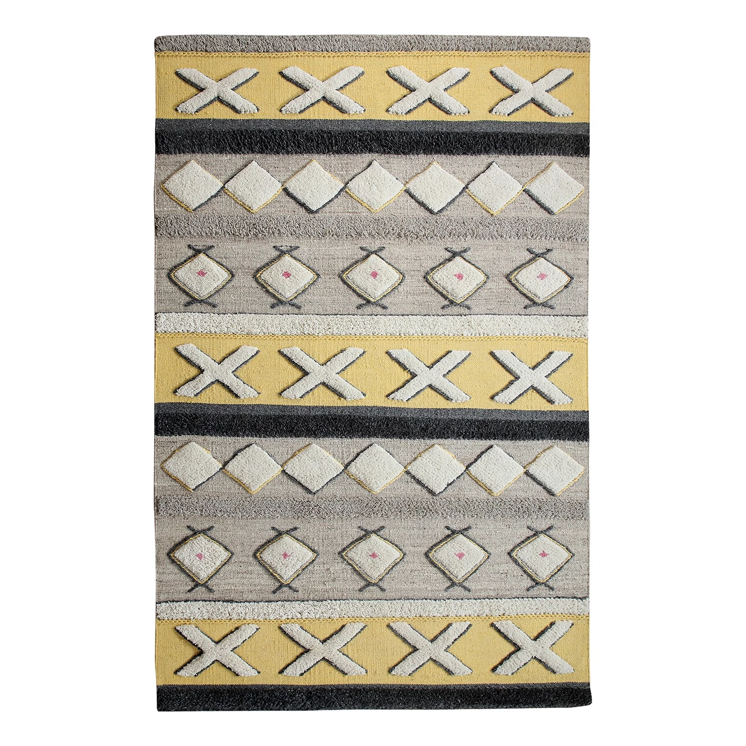 Top Square Tapis en laine Epic - Coton / Polyester - Jaune / Beige 3 Top Square Tapis en laine Epic - Coton / Polyester - Jaune / Beige