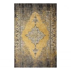 Top Square Tapis Fedding Yuzu - Coton / Polyester - Jaune