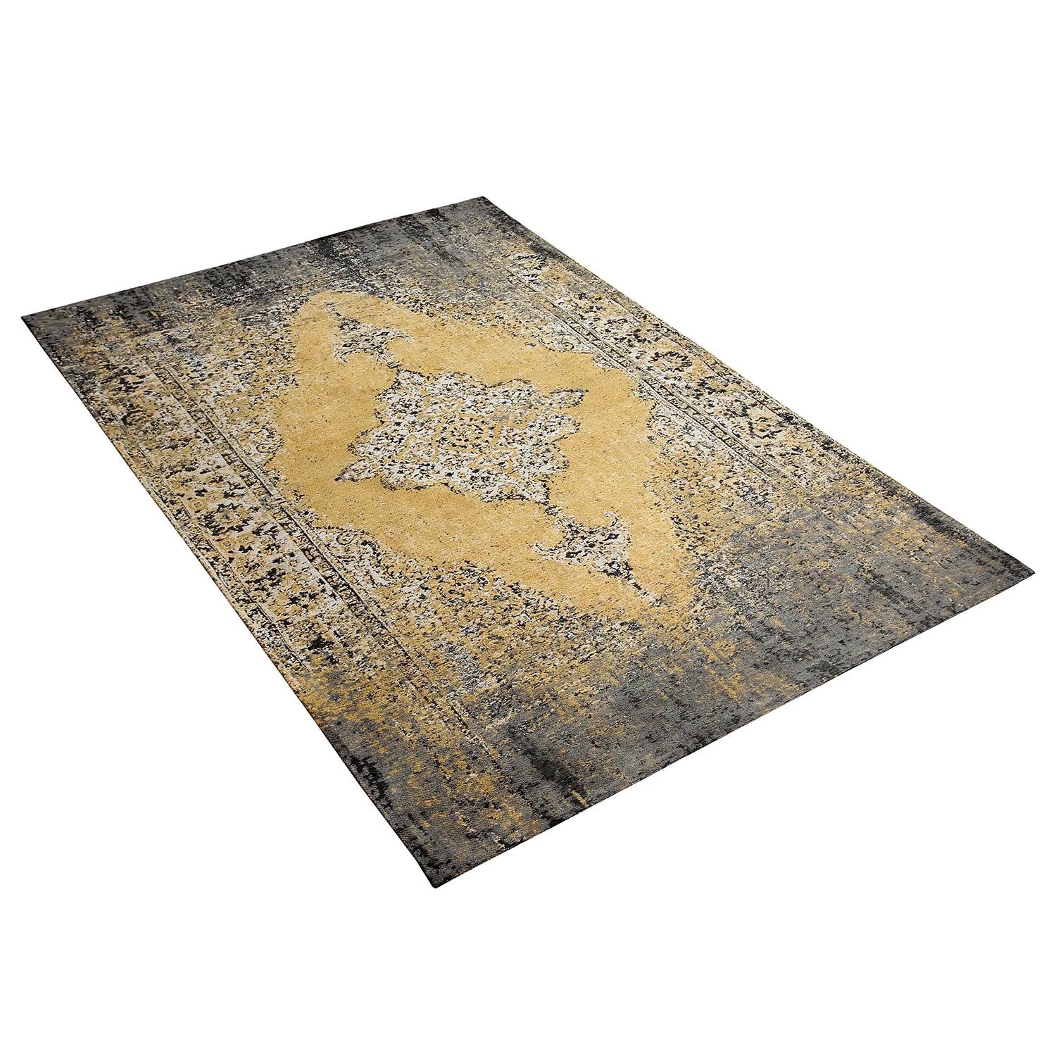 Top Square Tapis Fedding Yuzu - Coton / Polyester - Jaune 4 Top Square Tapis Fedding Yuzu - Coton / Polyester - Jaune – Image 2