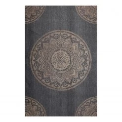 Top Square Tapis Mandala - Jute / Coton - Charbon de bois / Beige
