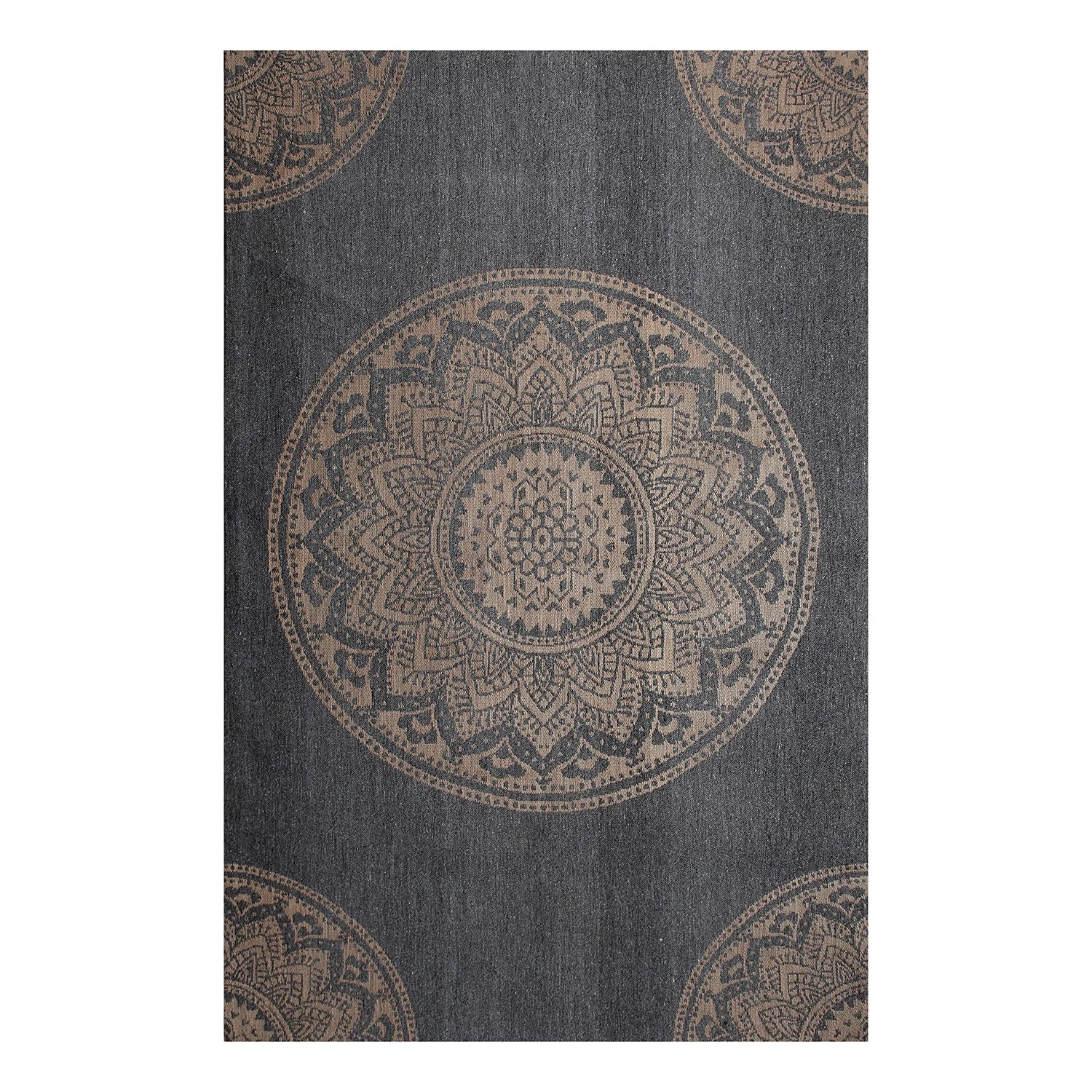 Top Square Tapis Mandala - Jute / Coton - Charbon de bois / Beige 3 Top Square Tapis Mandala - Jute / Coton - Charbon de bois / Beige