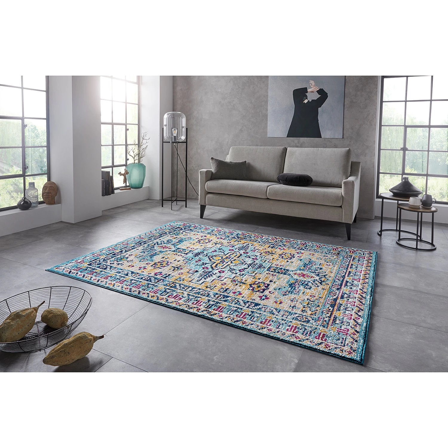 Nouristan Tapis Agha - Polypropylène - Bleu ciel - 120 x 170 cm 4 Nouristan Tapis Agha - Polypropylène - Bleu ciel - 120 x 170 cm – Image 2