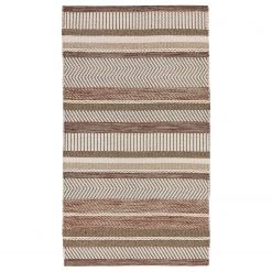 Astra Tapis en laine Carmen I - Laine / Polyester - Marron / Rouge - 90 x 160 cm