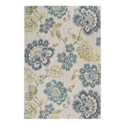 Luxor living Tapis Lost Garden - Polypropylène / Polyester - Beige / Bleu - 123 x 180 cm