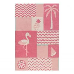 SMART KIDS Tapis enfant Fruity Flamingo - Polyester - Rose - 120 x 170 cm