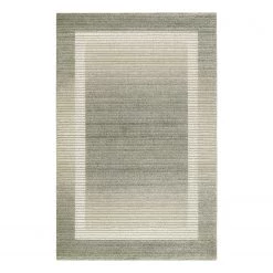 Wecon Home Tapis Velvet Flow - Fibres synthétiques - Argenté / Vert - 80 x 150 cm