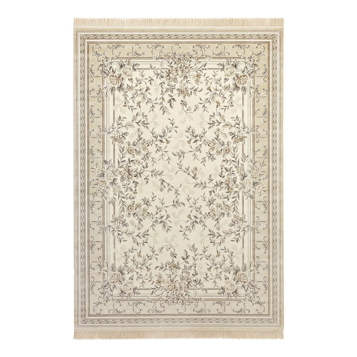 Nouristan Tapis Antik Flowers - Viscose / Coton - Beige clair - 160 x 230 cm 3 Nouristan Tapis Antik Flowers - Viscose / Coton - Beige clair - 160 x 230 cm