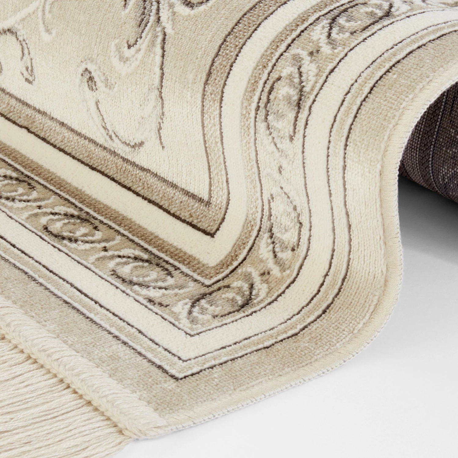 Nouristan Tapis Antik Flowers - Viscose / Coton - Beige clair - 160 x 230 cm 5 Nouristan Tapis Antik Flowers - Viscose / Coton - Beige clair - 160 x 230 cm – Image 3