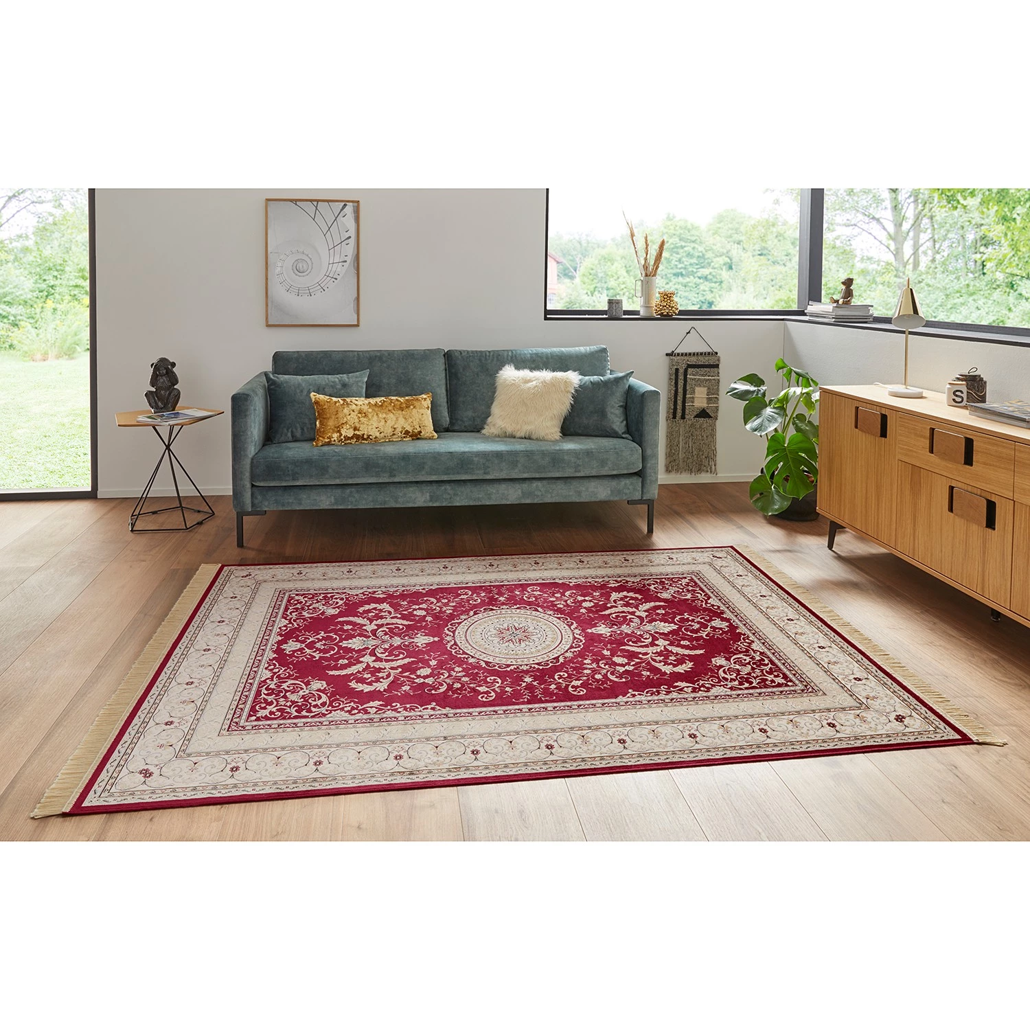 Nouristan Tapis Antik Negar - Viscose / Coton - Rouge - 160 x 230 cm 4 Nouristan Tapis Antik Negar - Viscose / Coton - Rouge - 160 x 230 cm – Image 2