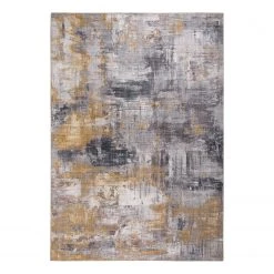 Luxor living Tapis Prima I - Polyester - Gris / Jaune - 200 x 290 cm
