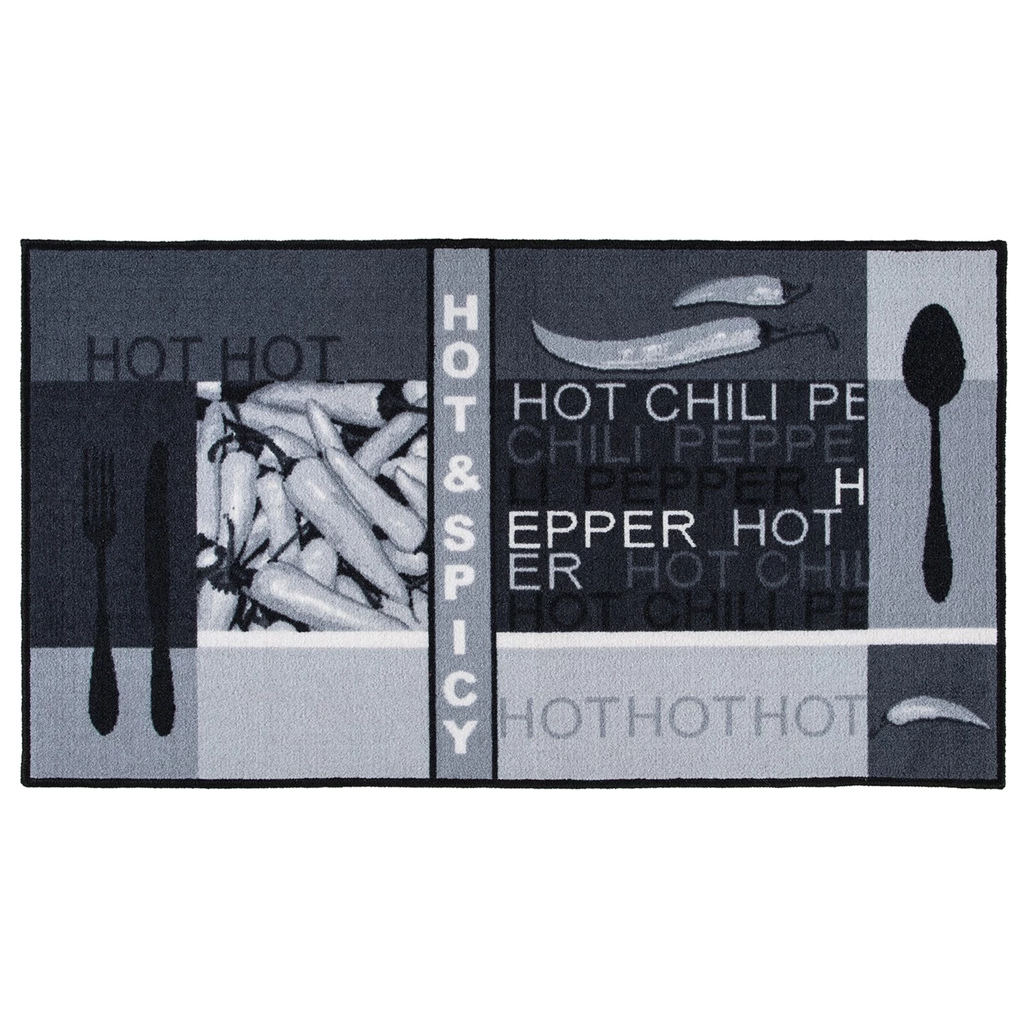 Andiamo Tapis de cuisine Hot Pepper - Matière plastique - Gris - 67 x 200 cm 5 Andiamo Tapis de cuisine Hot Pepper - Matière plastique - Gris - 67 x 200 cm – Image 3
