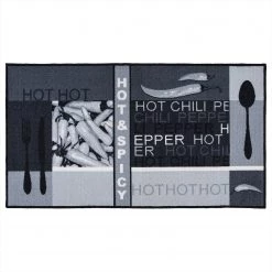 Andiamo Tapis de cuisine Hot Pepper - Matière plastique - Gris - 67 x 200 cm