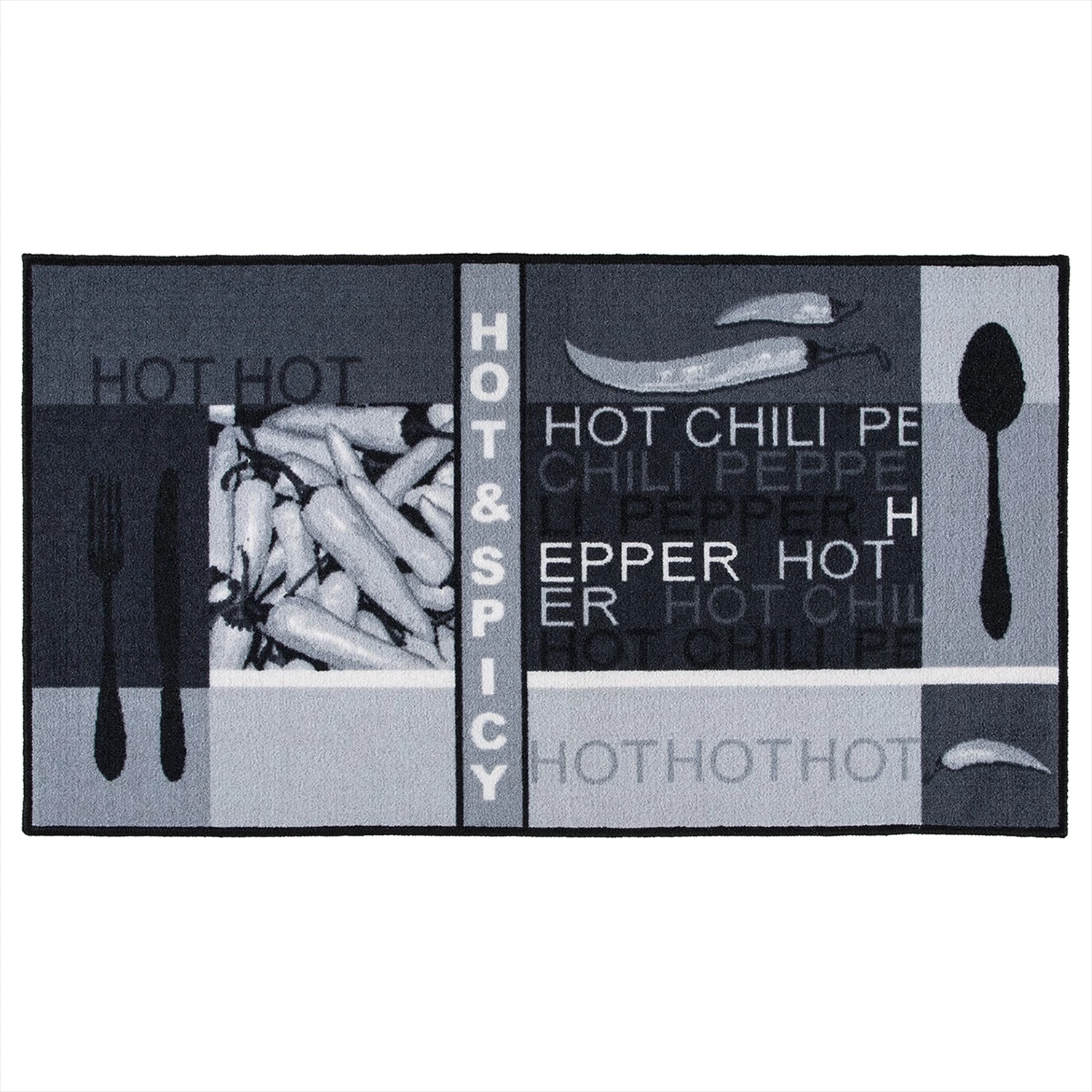 Andiamo Tapis de cuisine Hot Pepper - Matière plastique - Gris - 67 x 200 cm 3 Andiamo Tapis de cuisine Hot Pepper - Matière plastique - Gris - 67 x 200 cm