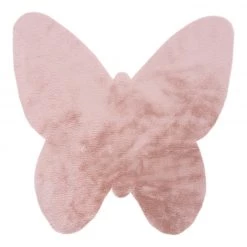 Obsession Tapis enfant My Luna Papillon - Micropolyester souple - Rose poudré